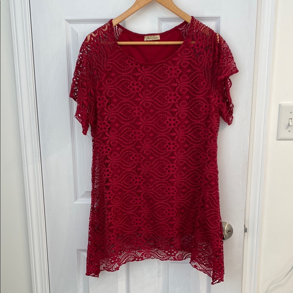 Brochure Red crochet Women Top
